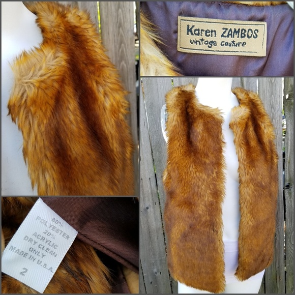 Karen Zambos Vintage Couture Vest Sz 2 Brown - Picture 8 of 8